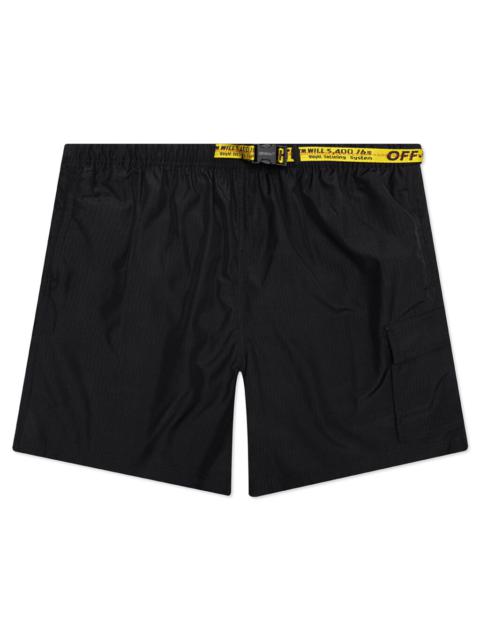 Off-White OFF-WHITE C/O VIRGIL ABLOH INDUSTRIAL PACKABLE BELT CARGO SWIM - BLACK/BLACK