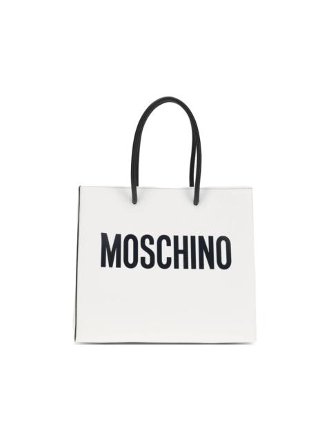 Moschino logo-print leather tote bag