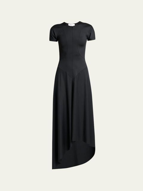 Victoria Beckham Zipped-Front Asymmetric Midi Dress