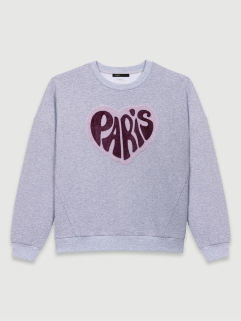 Paris heart patch sweatshirt