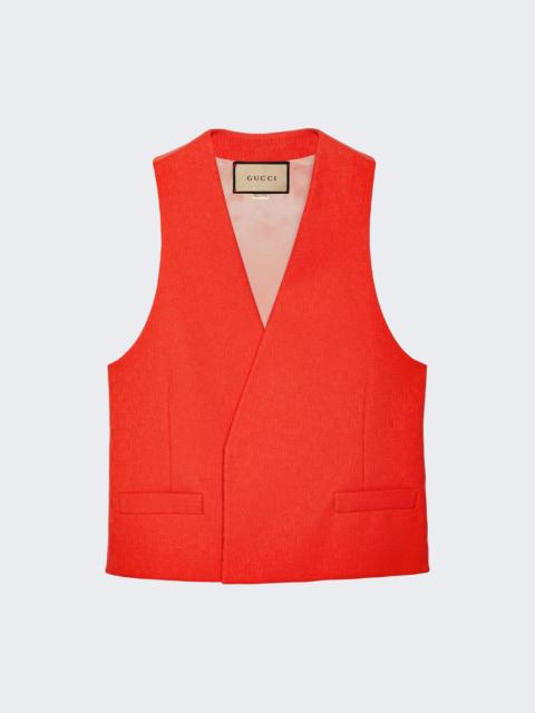 GUCCI Horsebit Jacquard Gilet Poppy Red