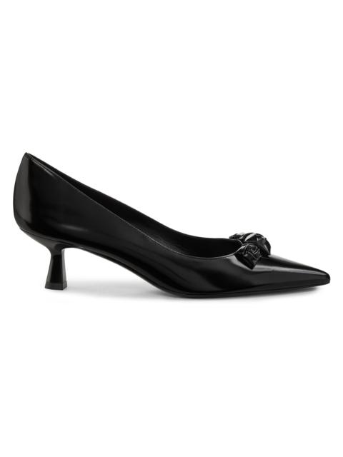Stuart Weitzman Women's Rosie 50MM Spazzolato Leather Pumps - Black