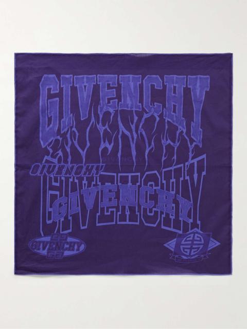 Givenchy Logo-Print Cotton-Voile Scarf