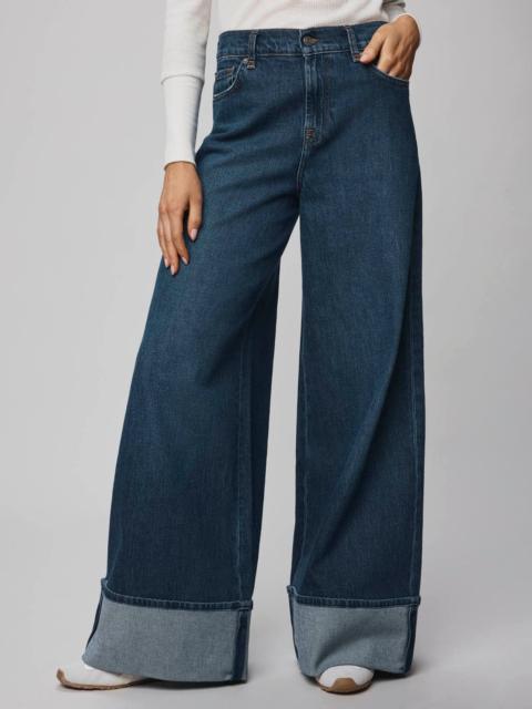 Splendid Ravyn Cuffed Wide Leg Jean in Dark Wash