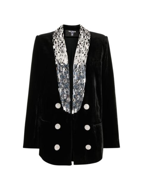paillette-embellished velvet blazer