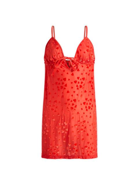 SKIMS SKIMS Sheer Velvet Burnout Straight Neck Mini Dress