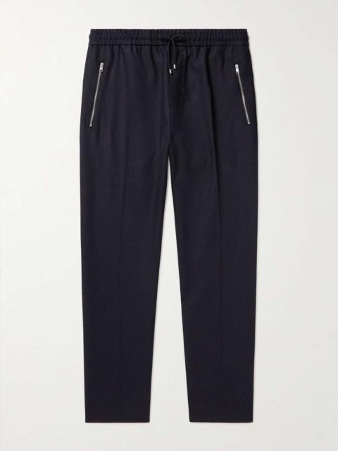 Tapered Wool-Blend Flannel Drawstring Trousers