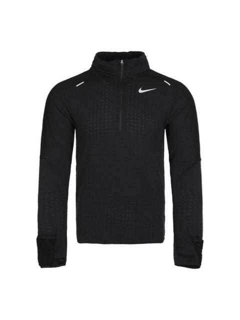Nike Men's Nike Sphere Dri-FIT Half Zipper Fleece Stay Warm Running Training Long Sleeves Pullover Black 