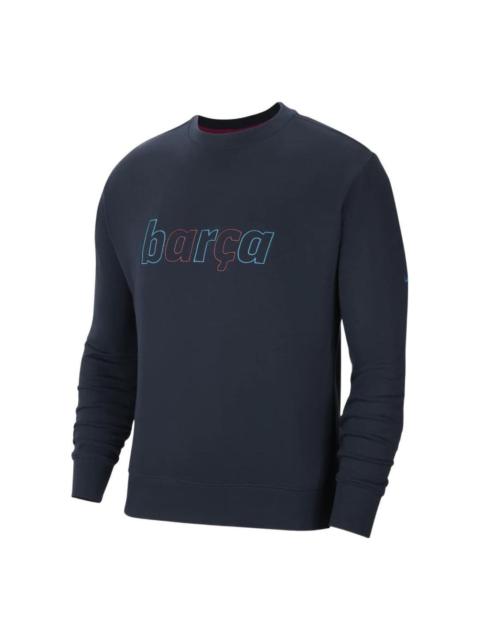 Nike Men's Nike Solid Color Alphabet Printing Round Neck Sports Blue DA2950-451