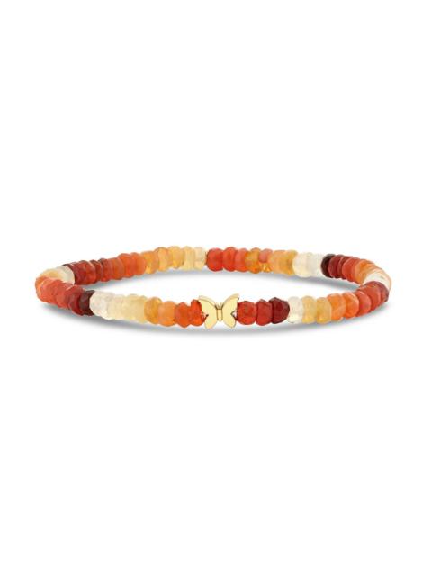 SYDNEY EVAN Butterfly Charm on Fire Opal Beads