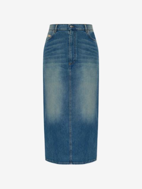 Moschino logo-label midi skirt