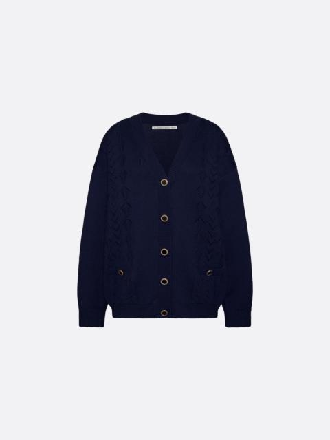 Alessandra Rich MERINO WOOL LACE-KNIT CARDIGAN
