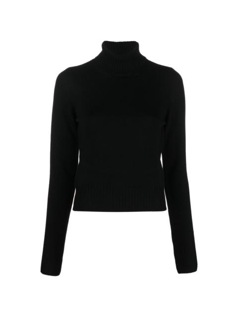 open-back roll-neck top