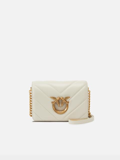PINKO LOVE BAG CLICK SMALL NAPPA CROSSBODY BAG WITH MAXI CHEVRON PATTERN