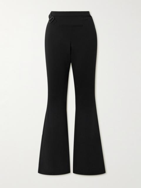 courrèges Cutout Buckled Wool-blend Flared Pants