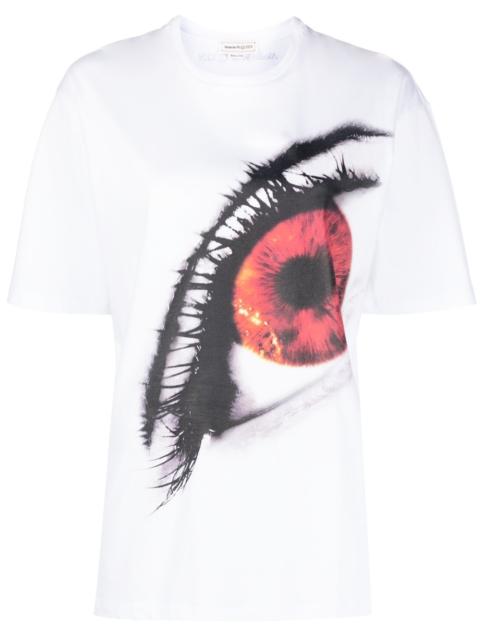 Alexander McQueen eye-print cotton T-shirt