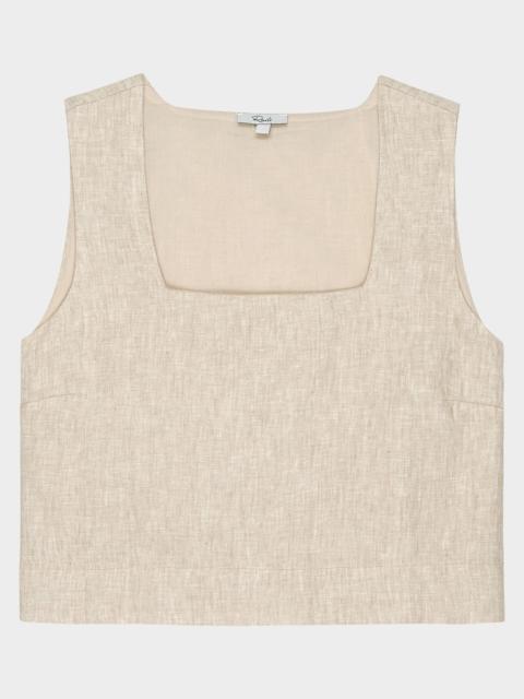 Rails Akira Square-Neck Linen Crop Top