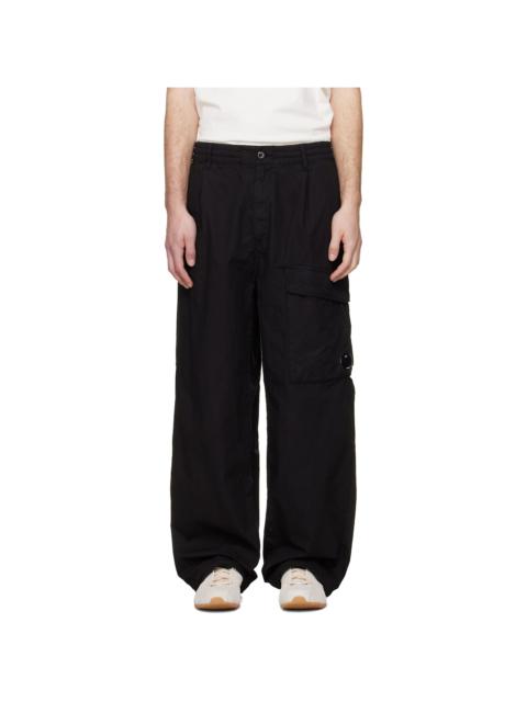 C.P. Company Black Micro-Reps Boxy Leg Pocket Lens Pants