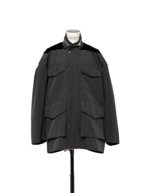 sacai Black grosgrain oversize jacket | gebnegozionline