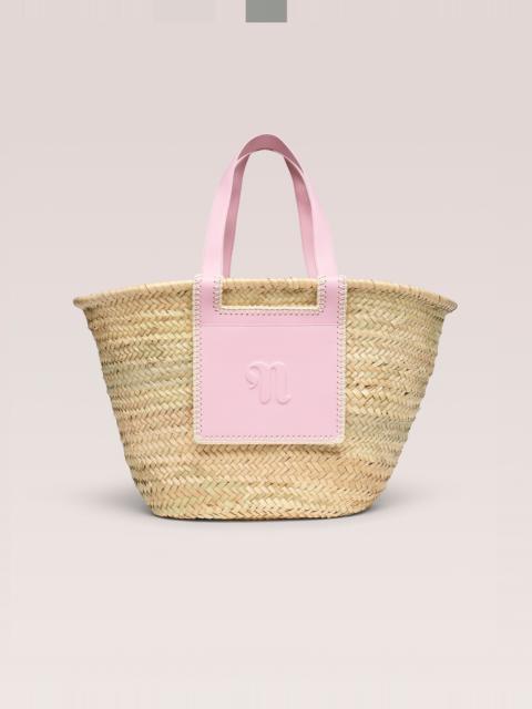 Nanushka THE BEACH BAG - Raffia tote - Natural/pink/creme