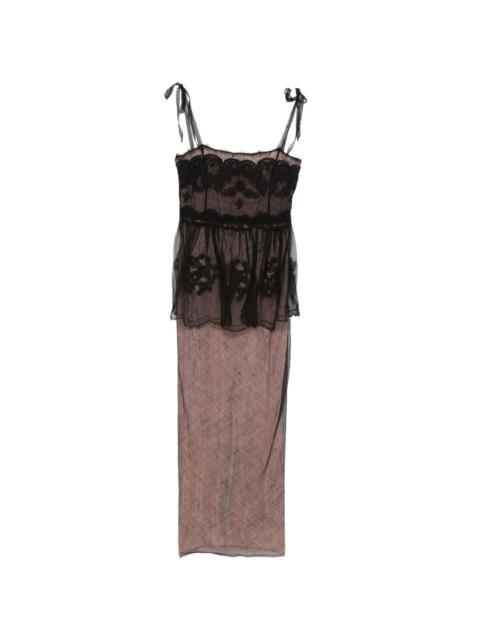Alessandra Rich lace-tie evening dress