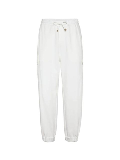 Brunello Cucinelli Cotton-Blend Track Pants "White" BRUN1133