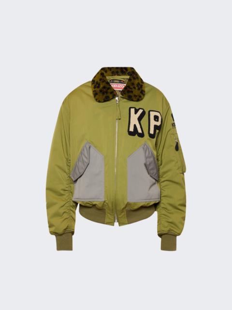 KENZO Flight Fur Bomber Jacket Khaki