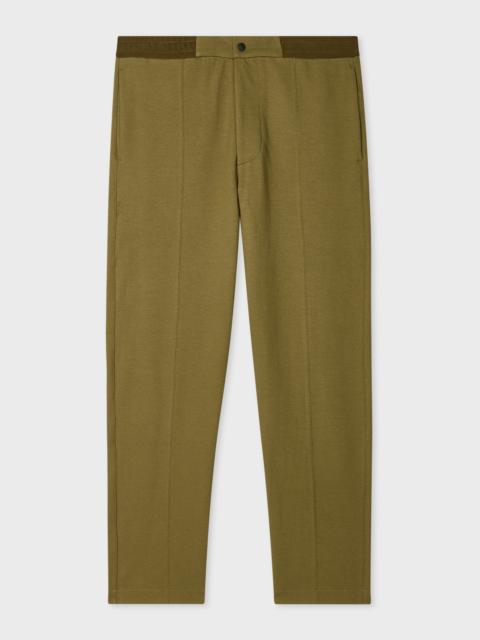 Paul Smith Khaki Cotton Jersey Front-Seam Sweatpants