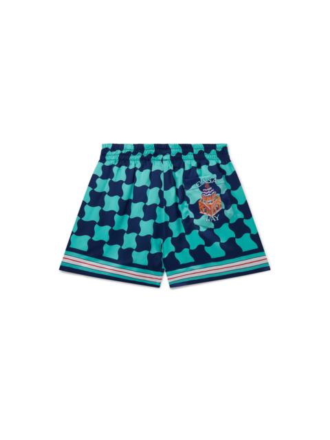 CASABLANCA Pool Tile Silk Shorts