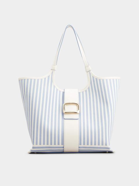 Roger Vivier Viv' Choc Summer Stripes Medium Shopping Bag in Fabric