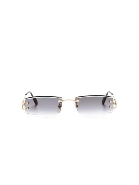 Cartier rectangle-frame rimless sunglasses