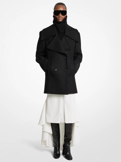 MICHAEL KORS COLLECTION Wool Melton Officer Peacoat