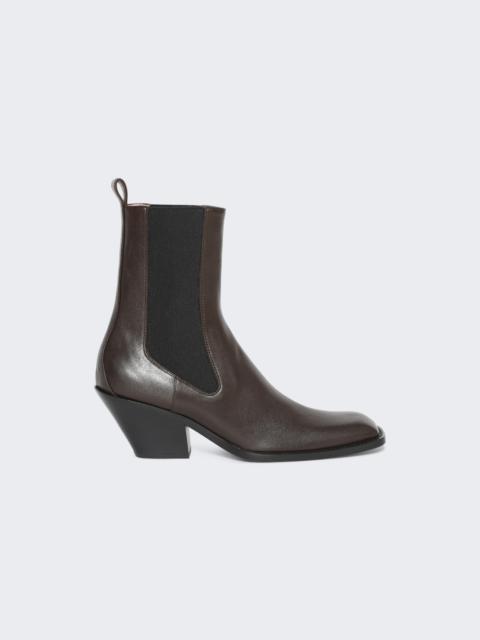 KHAITE Austin Ankle Boot Dark Brown