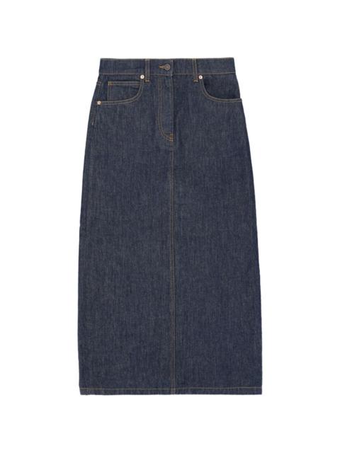 FORTELA denim slit maxi skirt