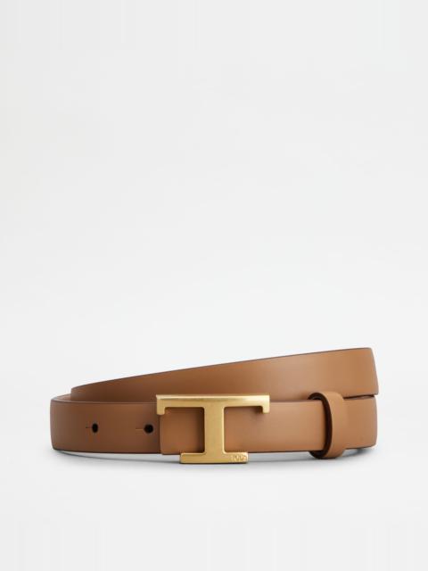 Tod's REVERSIBLE BELT IN LEATHER - BROWN, PINK
