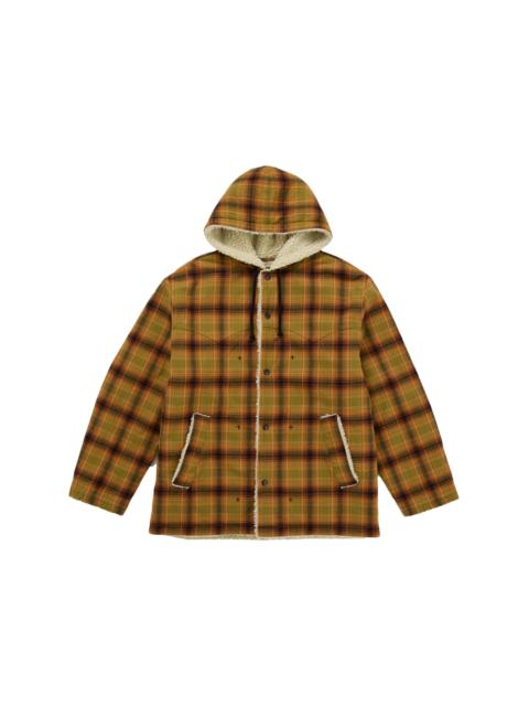 Supreme Supreme Number (N)ine Faux Shearling Hooded Coat Brown
