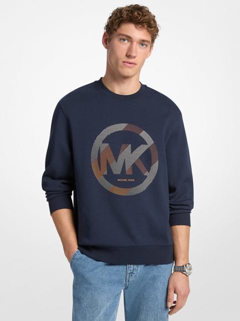 MICHAEL KORS Graphic Logo Cotton Blend Crewneck Sweatshirt
