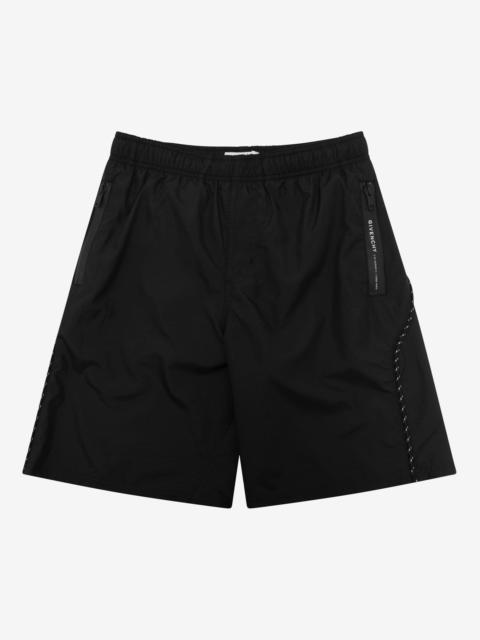 Black Lace Detail Swim Shorts