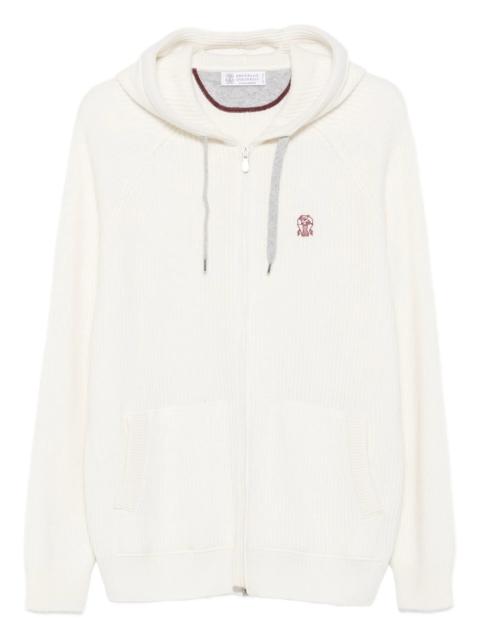 Brunello Cucinelli Brunello Cucinelli Hooded Ribbed Zip-up Cardigan