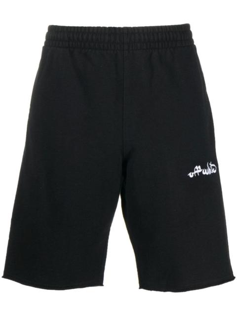 Off-White script logo track shorts