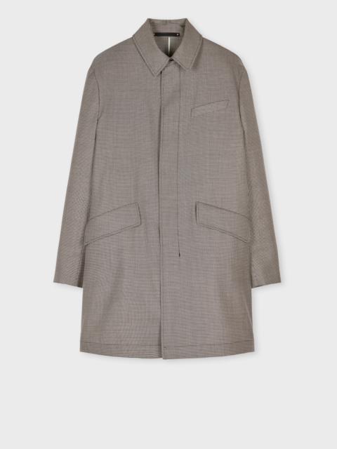 Paul Smith Grey Overdyed Micro-Houndstooth Wool Mac
