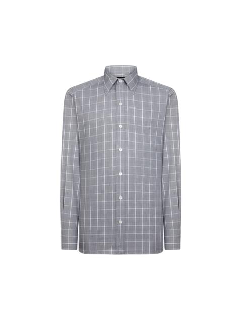 FINE PRINCE OF WALES SLIM FIT SHIRT