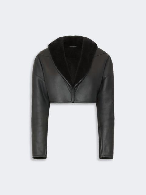 Max Mara GIGANTE Cropped sheepskin jacket - DARK GREY