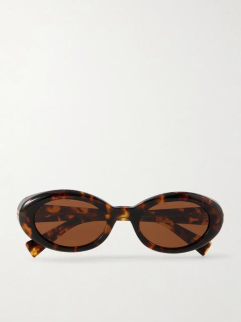 Miu Miu Rounded-frame acetate sunglasses Tortoiseshell