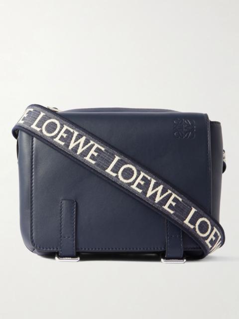 Loewe Military Leather Messenger Bag Blue