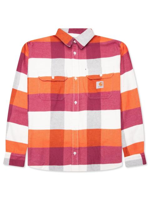 LYMAN L/S SHIRT - LYMAN CHECK/KUMQUAT