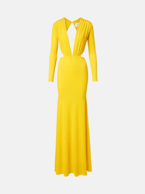 ALEX PERRY Ruched open-back crêpe jersey gown