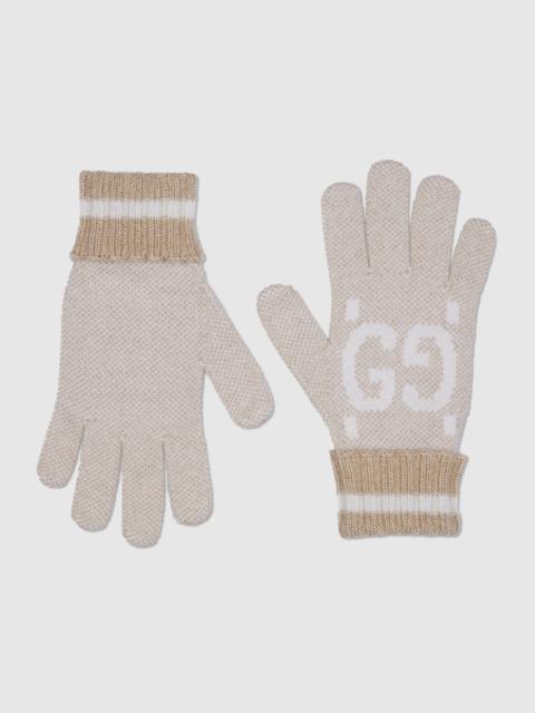 GG cashmere lamé gloves
