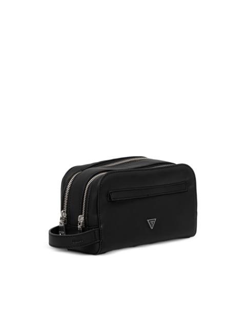 GUESS USA silver-tone logo wash bag