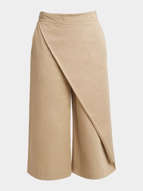Loewe Cropped Wide-Leg Pants with Draped Detail